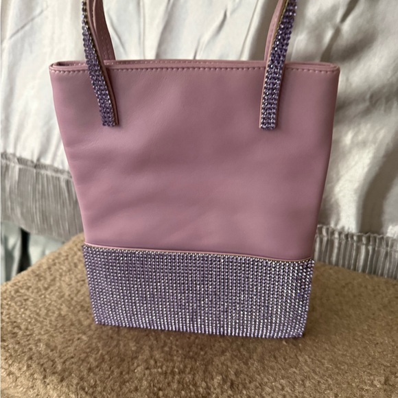Chic Lavender Mini Bag with Rhinestone Accents
